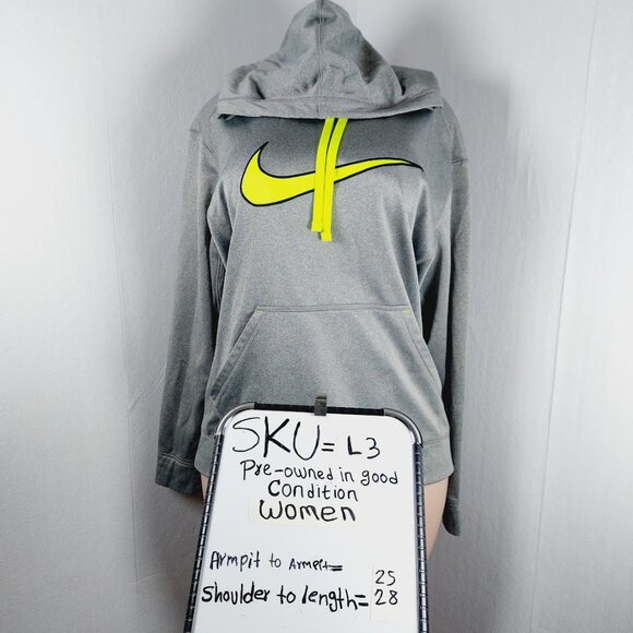 Nike Women's Gray Neon Therma-Fit Full Zip Hooded Sweatshirt Size M - Picture 11 of 11